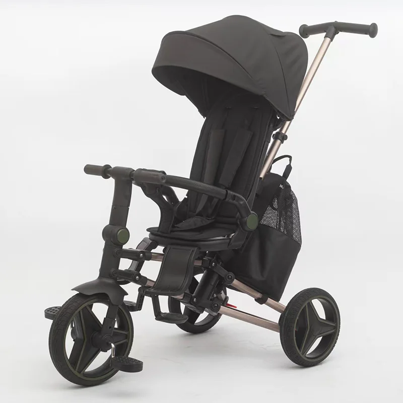 Waqile Brand New Custom 4-in-1 Children’s Tricycle with Featuring EVA Wheels, Music and Lights, Plus Rotatable and Foldable Functions
