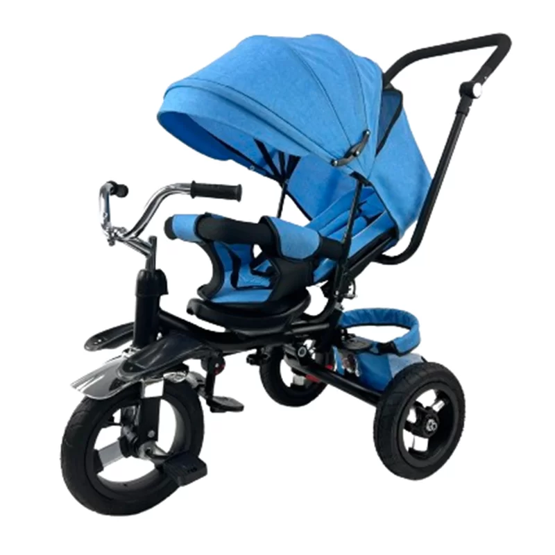 Waqile HighCarbon Steel Children’s 4In1 Tricycle With Rubber Tires And An Enlarged Adjustable Rotating Seat