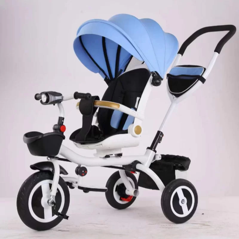 Waqile Brand New Custom 4In1 Children’s Tricycle With Featuring Eva Wheels Music And Lights Plus Rotatable And Foldable Functions