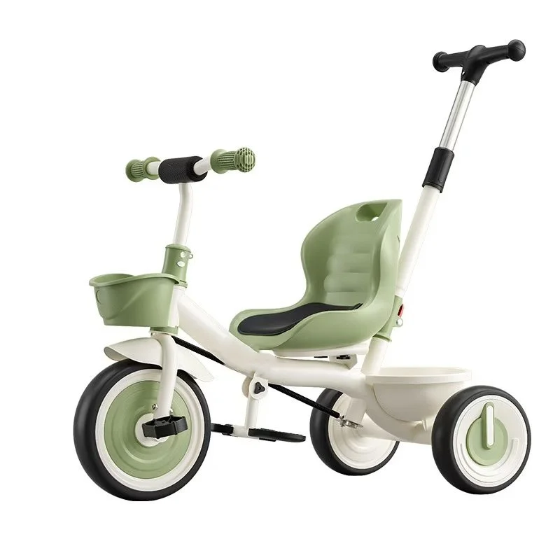 WQL Popular 2-in-1 Toddler Balance Bike & Pedal Tricycle, Adjustable Push Rod, Helps Learn to Walk & Ride, Outdoor Sports Toy