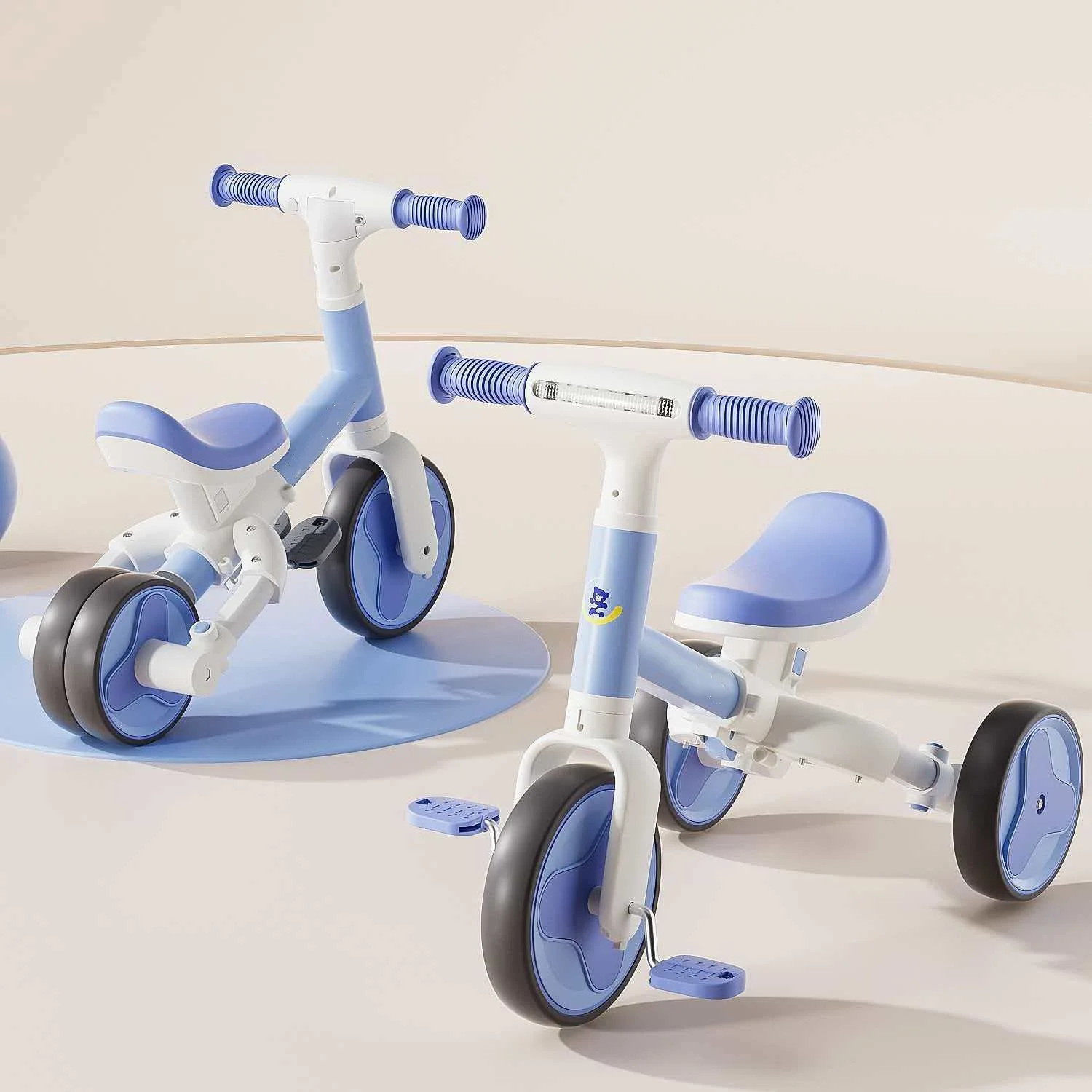 The Latest Design of Children’s Multi-functional Tricycle with Push Handle 4-in-1 Pedal Kids Tricycle Balance Bike Trike