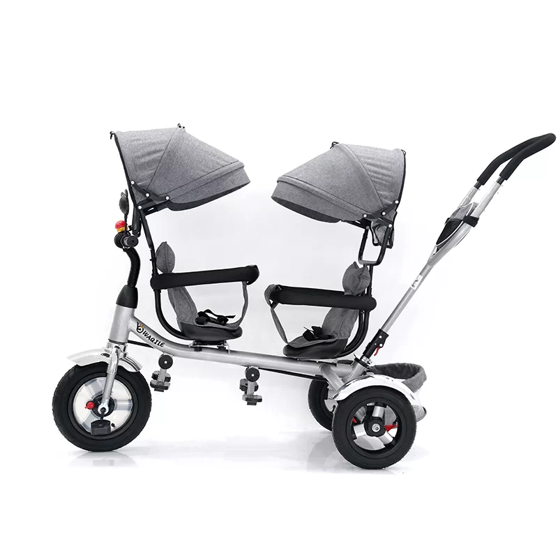 Waqile Multi-Functional Children’s Twin Tricycle Baby Tricycle Rotating Seats Reclining Four-In-One Pushcart 2-4 Years