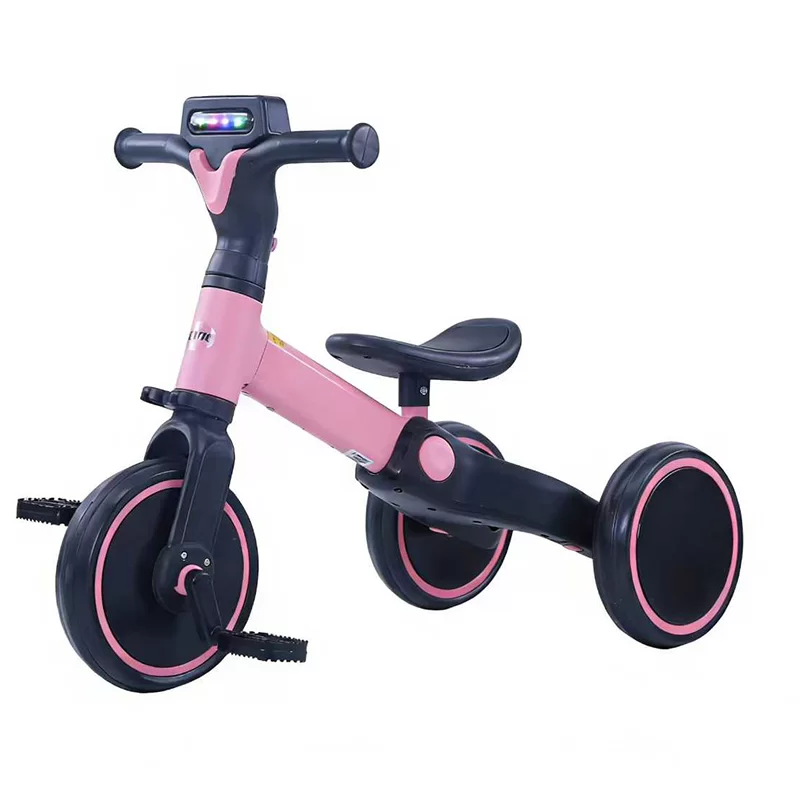 Waqile 2026 New Multi-Functional Children’s Three-Wheeled Balance Bike With Music & Lights For Ages 2-4 Plastic Construction