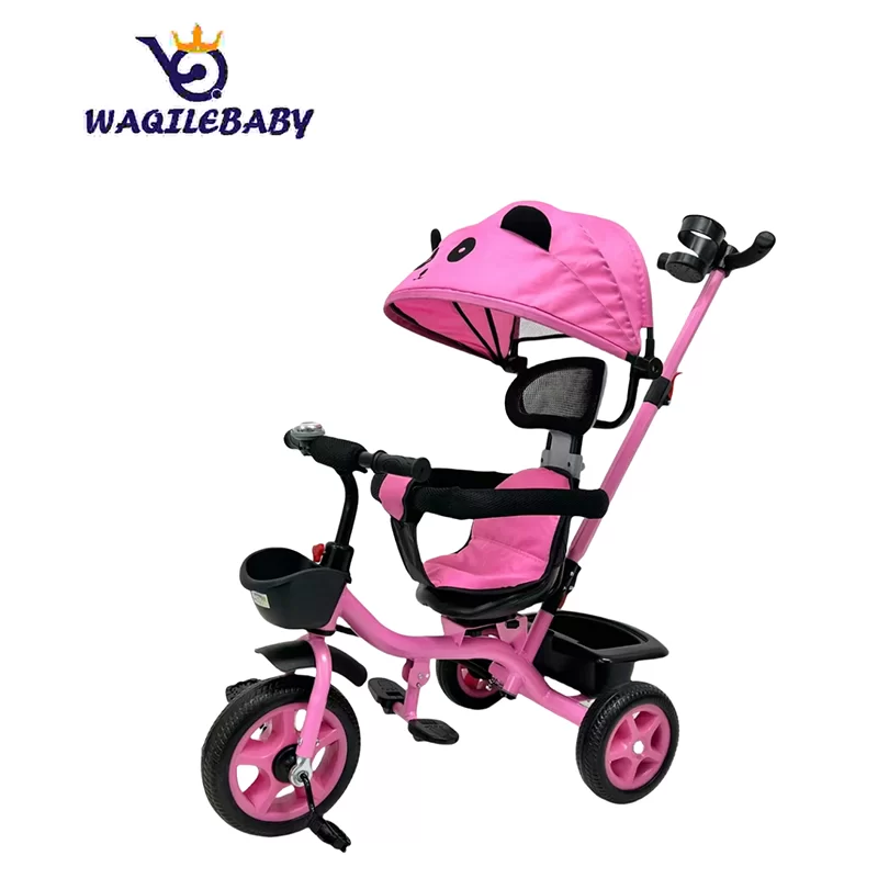 Wql Kids Baby Tricycle With Safety Guardrail Steel Frame Eva/Plastic WheelsRideOn Toy For 2 To 4 Years