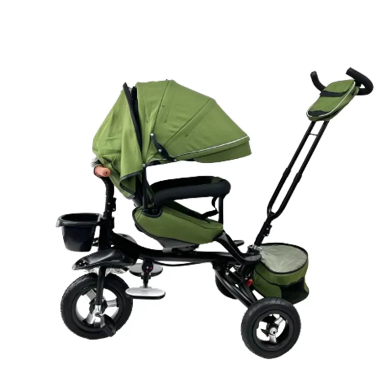 Waqile High-Carbon Steel Children’s 4-In-1 Tricycle With Rubber Tires And An Enlarged Adjustable Rotating Seat