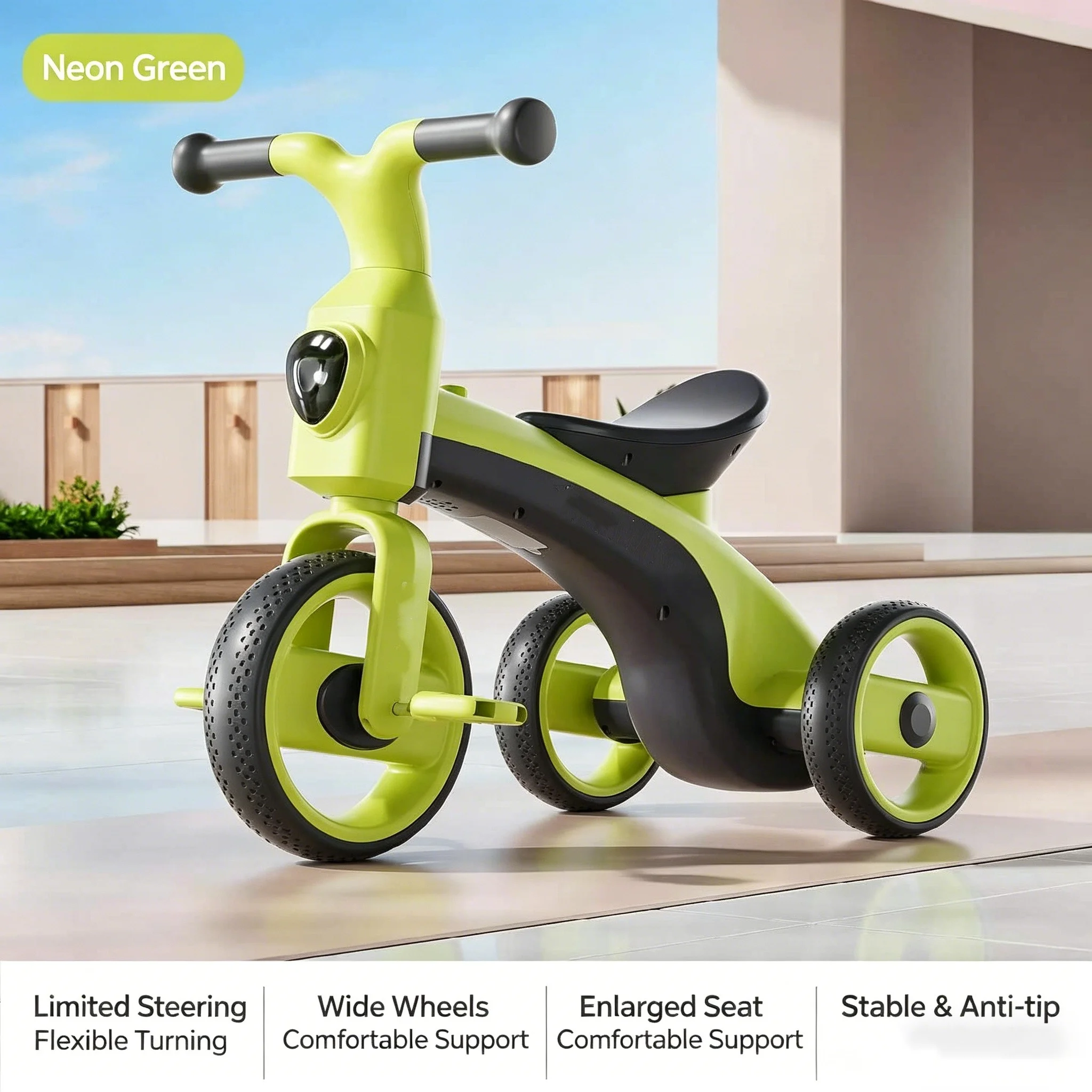 1-3 Years Old Plastic Baby Balance Bike No Pedal Scooter Infant Toddler Learning Walking Sliding Toy