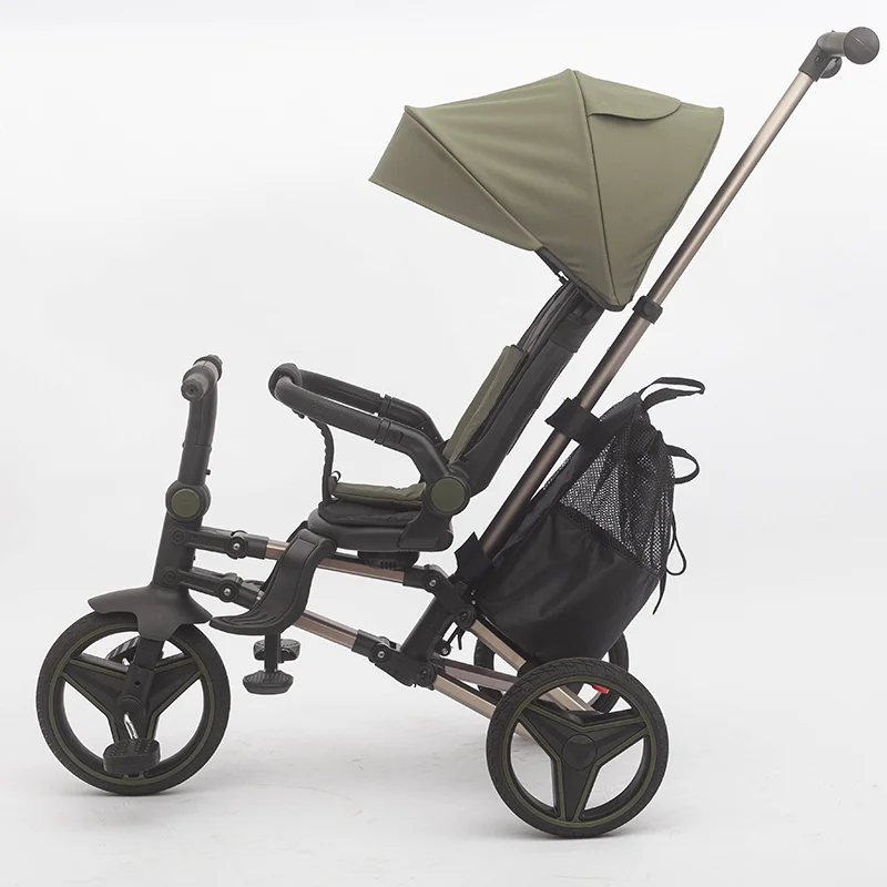 Waqile Brand New Custom 4-in-1 Children’s Tricycle with Featuring EVA Wheels, Music and Lights, Plus Rotatable and Foldable Functions