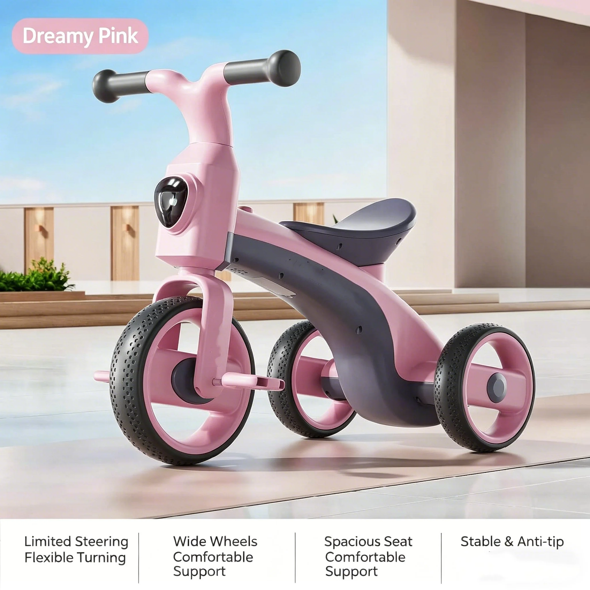 1-3 Years Old Plastic Baby Balance Bike No Pedal Scooter Infant Toddler Learning Walking Sliding Toy