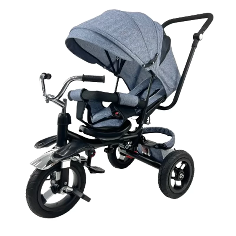 Waqile HighCarbon Steel Children’s 4In1 Tricycle With Rubber Tires And An Enlarged Adjustable Rotating Seat