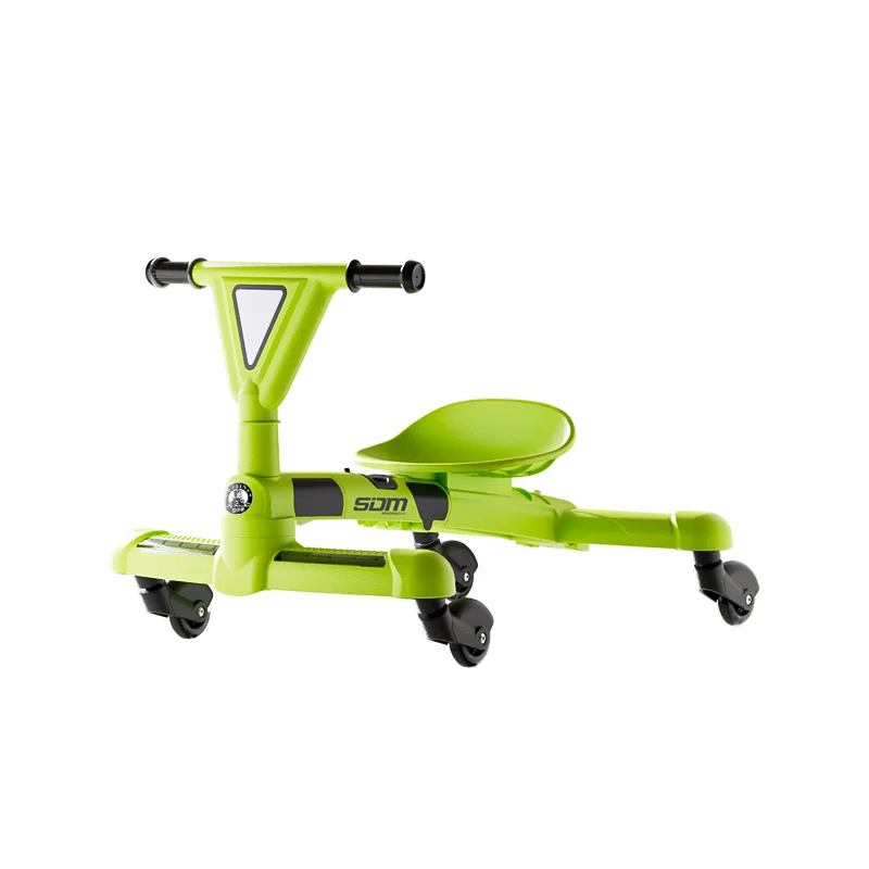 Silent 4-Wheel Steering Belt Push Handle Swing Scooter Gear Multi-Functional Electric Kids’ Swing Cars for Girls