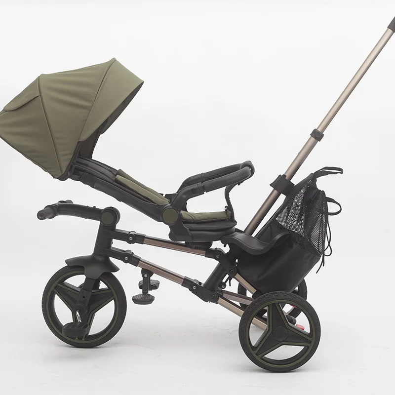 Waqile Brand New Custom 4-in-1 Children’s Tricycle with Featuring EVA Wheels, Music and Lights, Plus Rotatable and Foldable Functions