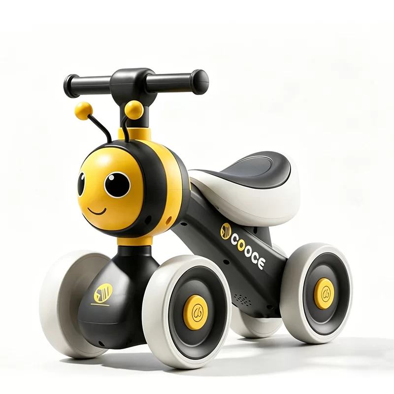 Wql New Plastic Little BeeShaped FourWheel Baby Balance Bike With Lights And Music – 14 Year Old Baby Ride On Car