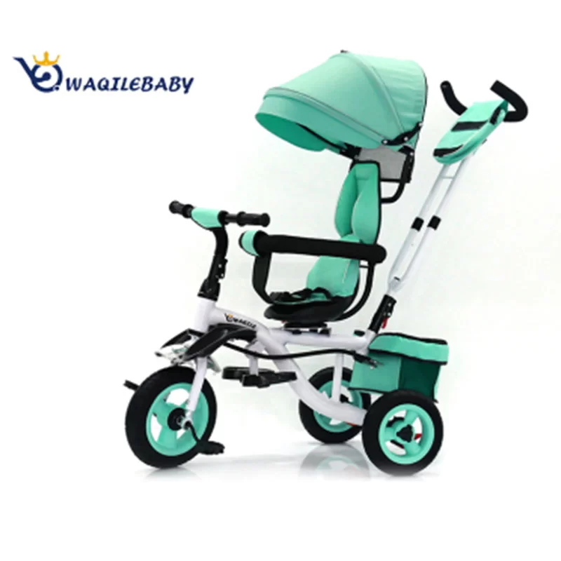 Waqile Customizable 4in1 HighCarbon Steel Children’s Tricycle Suitable for Boys and Girls Aged 1–6
