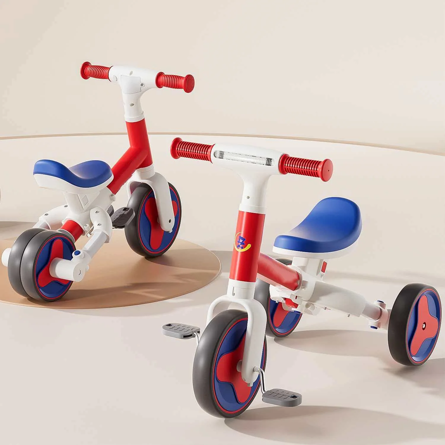 The Latest Design of Children’s Multi-functional Tricycle with Push Handle 4-in-1 Pedal Kids Tricycle Balance Bike Trike