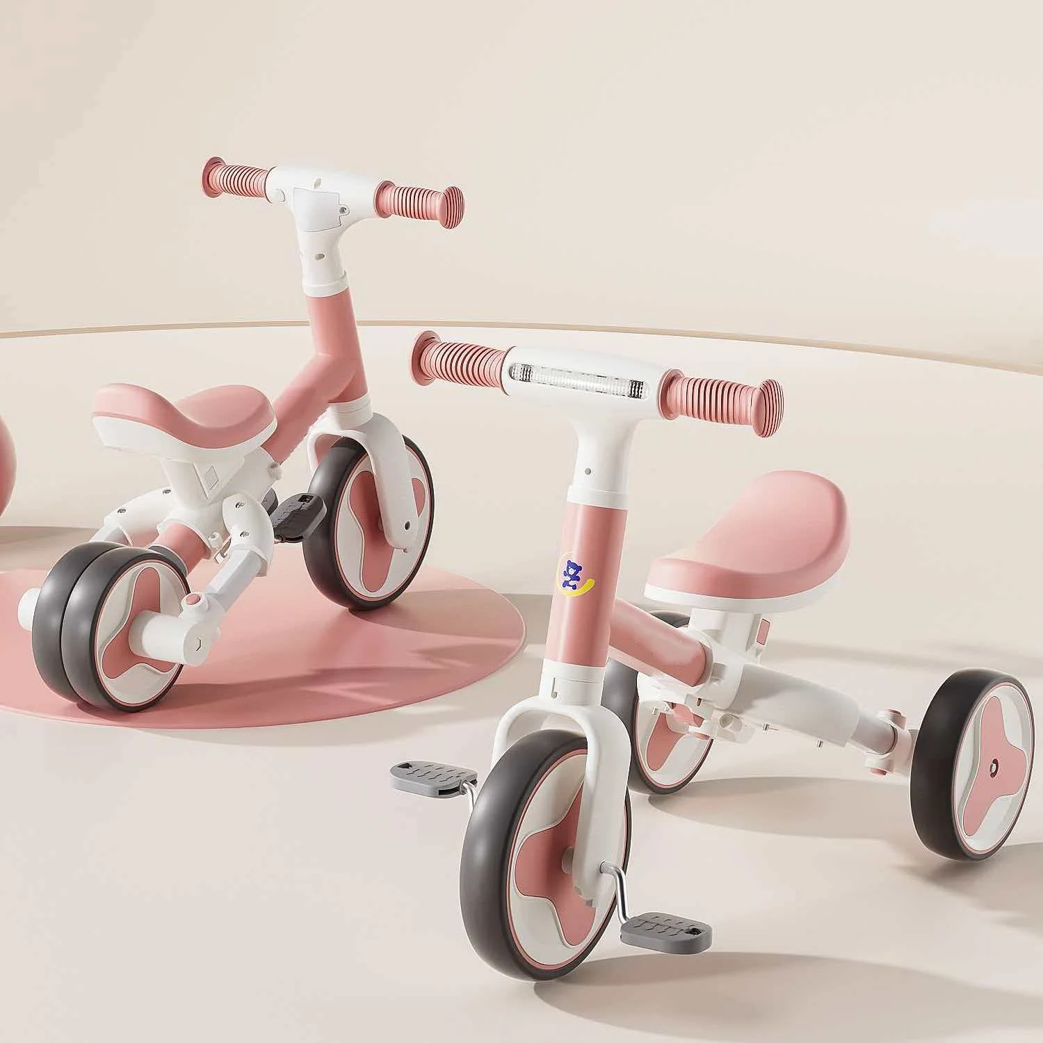 The Latest Design of Children’s Multi-functional Tricycle with Push Handle 4-in-1 Pedal Kids Tricycle Balance Bike Trike