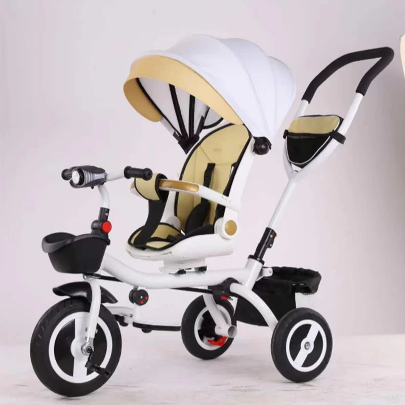 Waqile Brand New Custom 4-In-1 Children’s Tricycle With Featuring Eva Wheels, Music And Lights, Plus Rotatable And Foldable Functions
