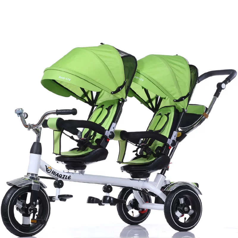 Waqile Multi-Functional Children’s Twin Tricycle Baby Tricycle Rotating Seats Reclining Four-In-One Pushcart 2-4 Years