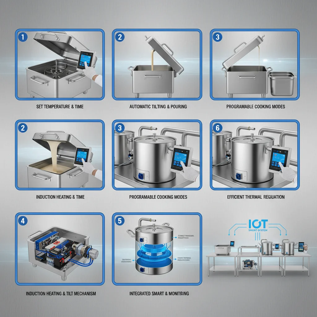 Industrial Tilting Bratt Pan Kettles for Commercial Cooking