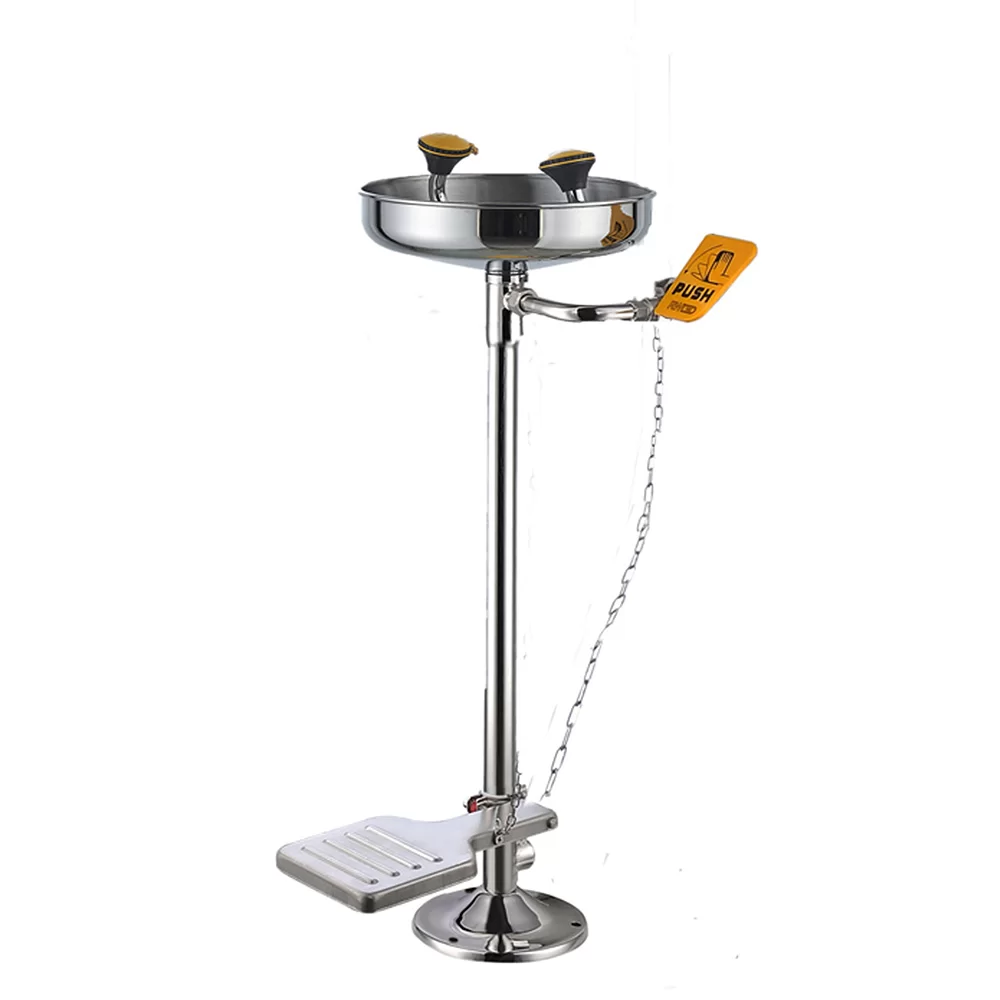 Stainless Steel Eye Wash with Treadle Operated