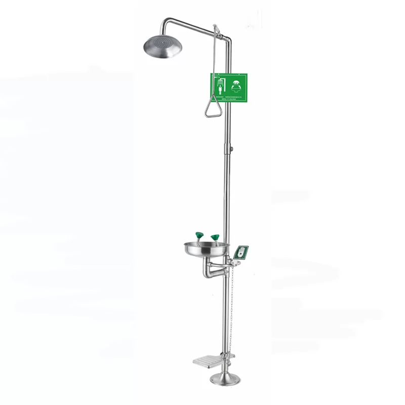 Floor Mounted Safety Shower with Eyewash